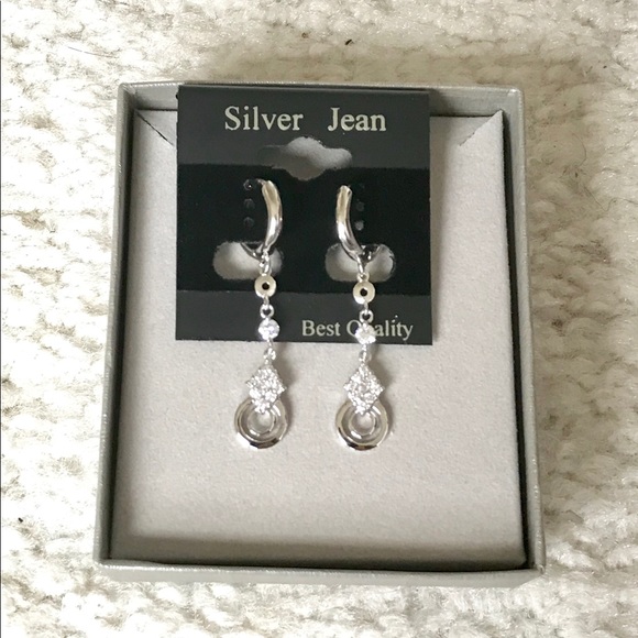 Silver earring W Rhinestone - Picture 2 of 4